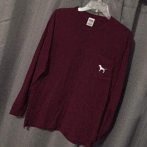 PINK maroon long sleeve t-shirt